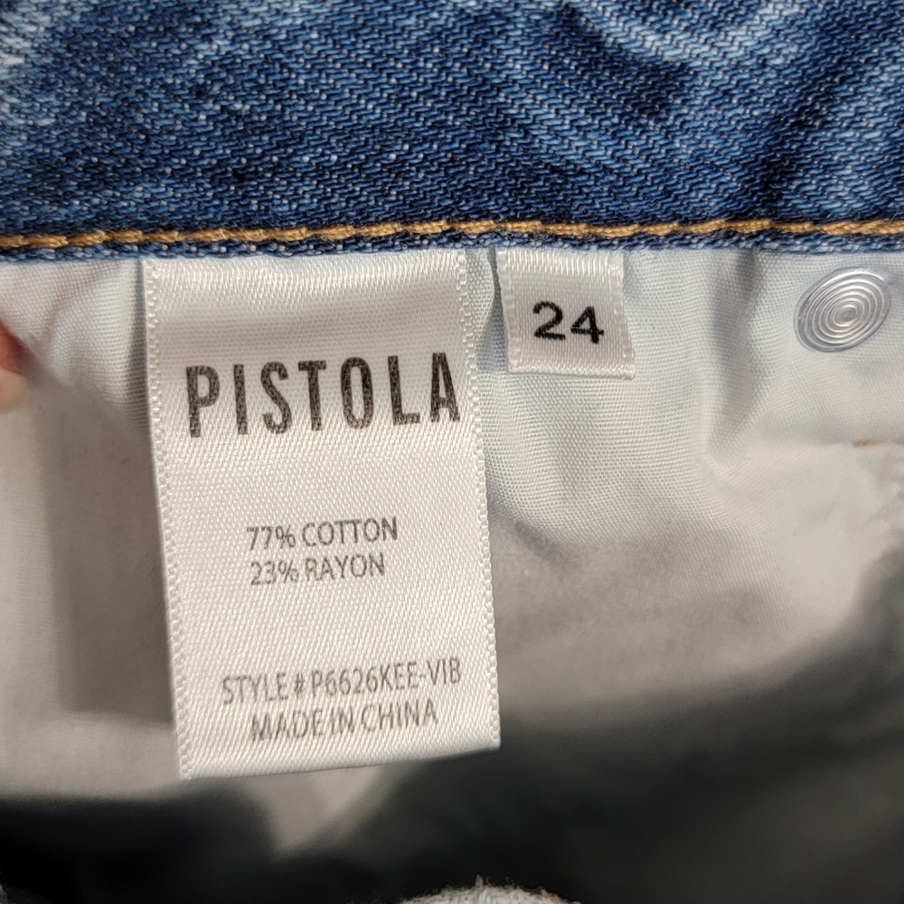 pistola Light Blue Distressed Straight-Leg Jeans - Picture 9 of 12
